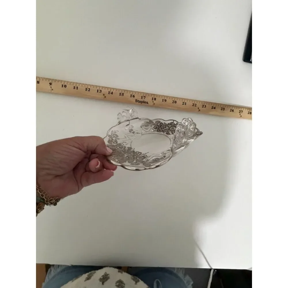 Vintage Candy Dish Detailed With Sterling Overlay - Very Unique - This Was Cr